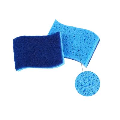 China Topwill S Viable Form Scrub Paste Natural Sponge Wood Cleaner Kitchen Cleaning Swedish Cellulose Sponges for sale