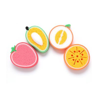 China Topwill Viable Wholesale Cheap Kitchen Cleaning Foam Scrubbing Pad Cute Fruit Shape Dishwashing Foam Sponge for sale