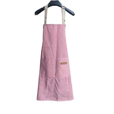 China Topwill Kitchen Cooking Aprons Adjustable Bib Soft Chef Apron with 2 Pockets for Women Men (Black/Brown Stripes) for sale