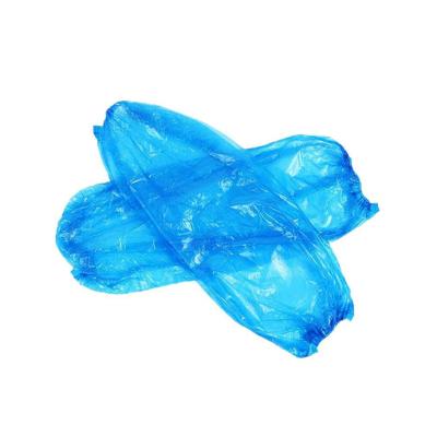 China Nonwoven CPE LDPE Arm Cuff Disposable Plastic Dust PE Topwill Hospital Protective Sleeve Cover Baking Blue Elastic Nonwoven Cuff Oversleeve for sale