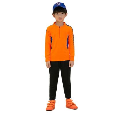 China Men Kids Soccer Sets 2021 Half Long Sleeve Zipper Tracksuit Soccer Training Suit for sale