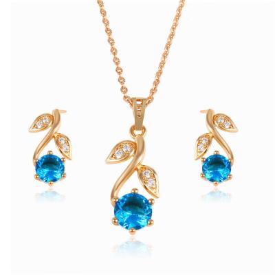 China New Casual / Sporty Fashion 18k Gold Plated Jewelry Set With Pendant And Earrings for sale