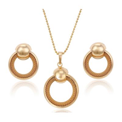 China New Fashion TRENDY Jewelry Set 18k Gold Pendant And Earring Without Stone for sale