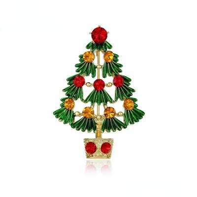 China ALLOY Christmas Tree Gift With An Exquisite Soft And Beautiful 14K Gold Brooch for sale