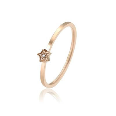 China Fashion CLASSIC jewelry personalized design star stainless steel set new ins style all-match rose gold ring for sale