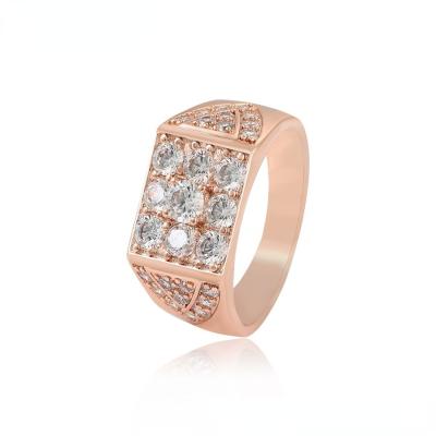 China TRENDY Elegant Fashion Exquisite Jewelry Set Advanced Lightweight Luxury Jewelry Rose Gold Diamond Set Wide Square Ring for sale