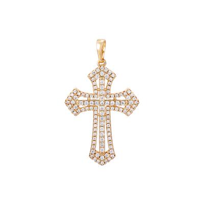 China CLASSIC christian jewelry zelsson 18K gold cross zircon pendant for sale