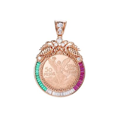 China Other Rose Gold Jewelry Mexican Style Synthetic Cubic Zircon 18K Gold Pendant for sale