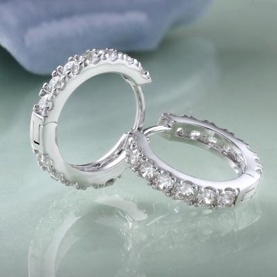 China Hiphop Fashion Hop Hoop Earring Jewelry S925 Sterling Silver CZ Iced Out Hoop Earring Set for sale