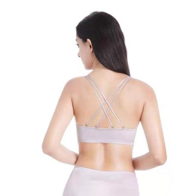 China Simple and natural detachable shoulder strap double wire breathable luxury elegant bra non for women for sale