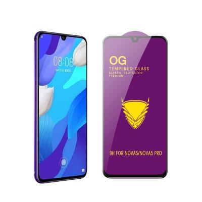 China 99% Transparent 9H OG Armor Gold High Clear Full Cover Full Glue For Huawei nova 5 Tempered Screen Protector for sale