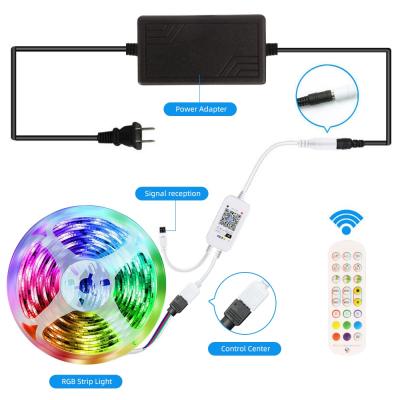 China Best Warehouse COB Neon Power Supply Set Smart Remote Control Color Changing RGB Light Kit Waterproof Flexible Led Strip Lights for sale