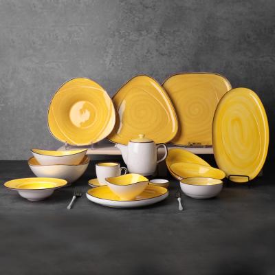 China Viable Wholesale Dinnerware Dinner Dishes Porcelain Ceramic Dinner Set for sale