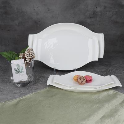 China White serving tray viable restaurant dish luxury serving dish dessert dish hote for sale