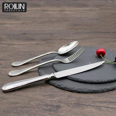 China Cheap Viable Restaurant Flatware Set Silver Dinnerware Spoon Knife Stainless Steel Forks And Cutlery for sale