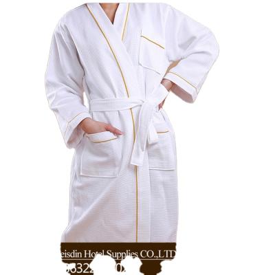 China Breathable Wholesale Luxury White Kimono Style Mens Cotton Hotel Waffle Bathrobe for sale