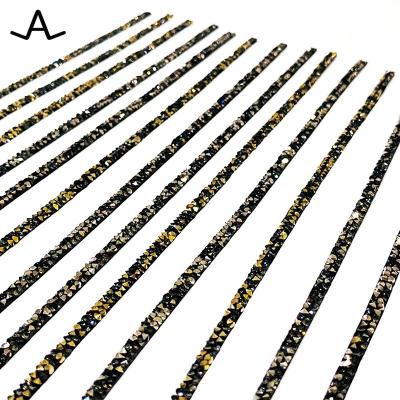 China AILUN Washable Custom Rhinestone Trimming Fine Rock Crystal Ribbon For Shoes Garment Hats 0.4cmX40cm for sale