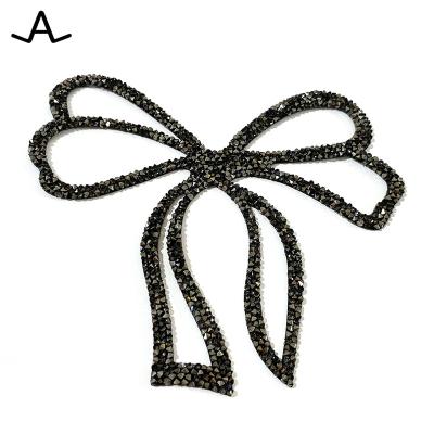 China AILUN washable custom rhinestone hotfix crystal butterfly bow tie for shoes garment hats for sale