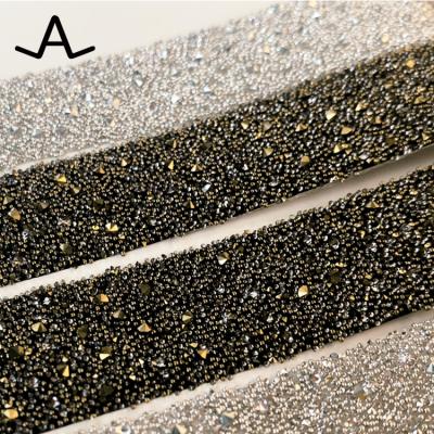 China 2X40cm Shinning washable shoes nail Art Garment Crystal Medley Banding Flatback rhinestone Diy hotfix for sale