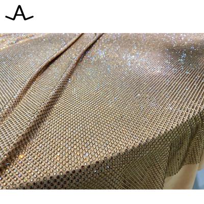 China Washable custom hotfix transfer full crystal rhinestone fabric for shoes garment bags 1X2 meter for sale