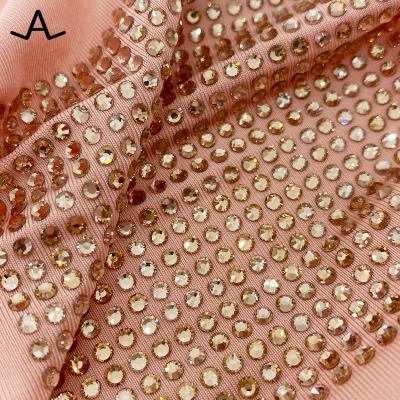 China Full hotfix washable crystal transfer rhinestone crystal fabric for shoes garment bags for sale