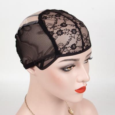 China For Making Wigs Wholesale Good Quality Black Adjustable Strap Breathable Glueless Lace Wig Cap For Making Wigs for sale