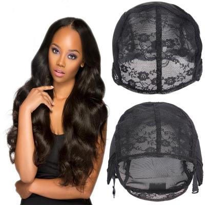 China Wholesale Leeons Manufacture Wigs Black Adjustable Full Lace Wig Caps Glueless Frontal Wig Cap With Elastic Band for sale