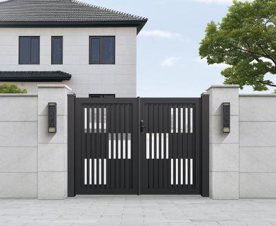 China Easily Assembled Aluminum Extrusion 6063 Frame Section Install Driveway Lattice Vertical Folding Gate for sale