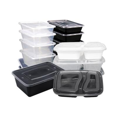 China Microwave Sustainable Disposable Plastic Take Away Fast Meal Prep Container 28oz Lunch Box Food Packaging Bento Tray Box With Lid for sale