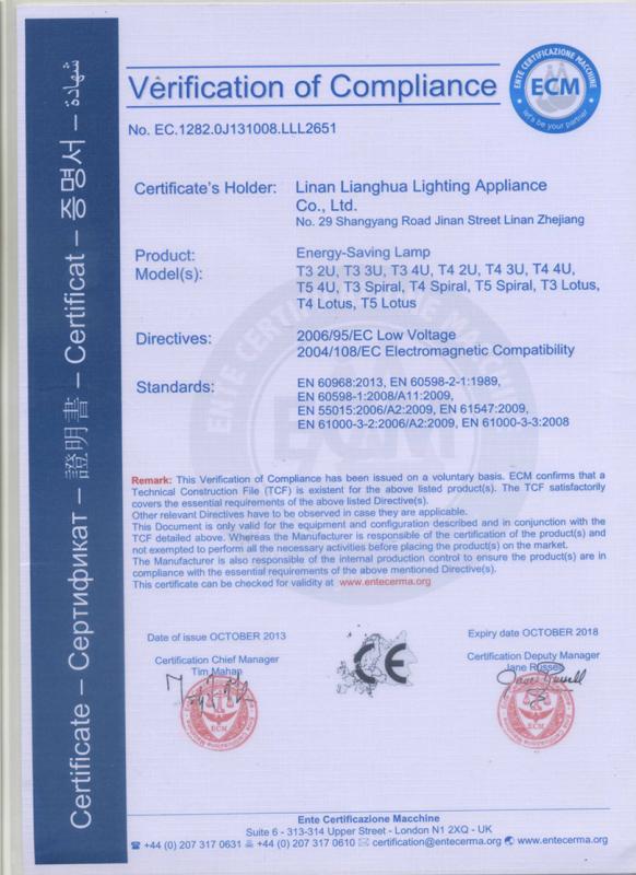 CE - Linan lianghua lighting appliance co.ltd