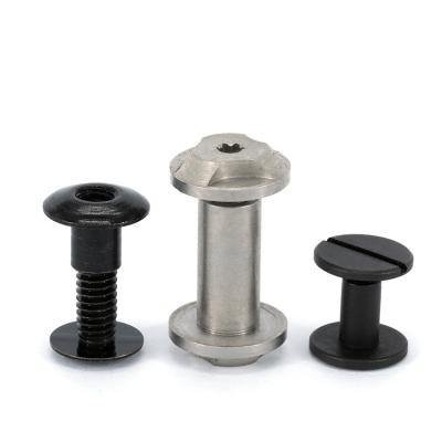 China Pan Customized High Quality Metal Knob M2M3M4M5M6 Slotted Black Book Screw Hexagon Head Chicago Oxide Binding Screws for sale