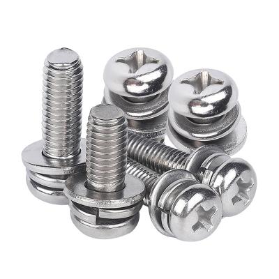 China Stainless Steel Furniture M2M3M4M5 Connecting Screws Pan Cross Head Sems Mini Combination Bolt Construction Screw for sale