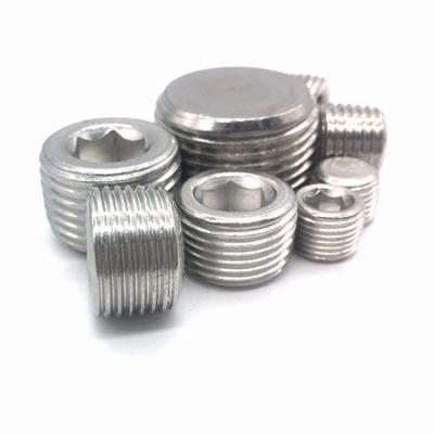 China M2M3M4M5 Stainless Steel Screw Plug 18-8 DIN906 Hex Socket Construction Pipe Plugs With Taper Wire for sale