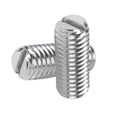 China Cheap Price Din 551 Stainless Steel Flat Slotted Set Screw With Galvanized Flat Point Worm Screw for sale