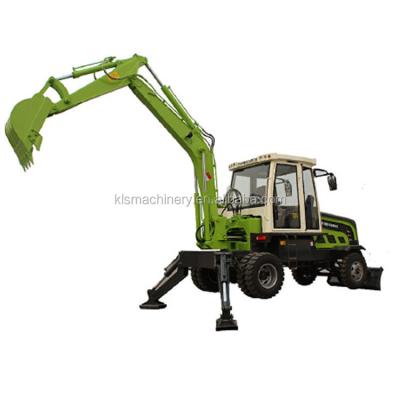 China Hydraulic Wheel Excavator 5ton Mini Excavator Machine 0.2mÂ ³ for sale