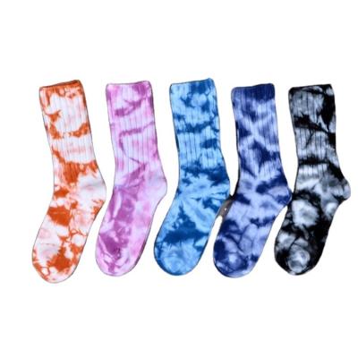 China New Viable Hot Sale Street Cotton Tie Dye Ink Socks Custom Design Sock Crew Socks For Man And Women for sale