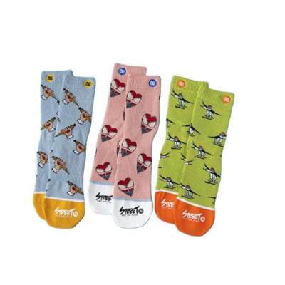 China Wholesale Custom Cartoon QUICK DRY Tik Tok Pattern Casual Socks Designer Branded Ladies Women Printed Sports Socks for sale