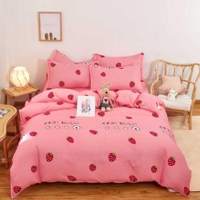 China Anti-Static Home Textile Wholesale Double Single Sabana 4 Piece Luxury Online King Size 100% Polyester Sheet Bedding Set for sale