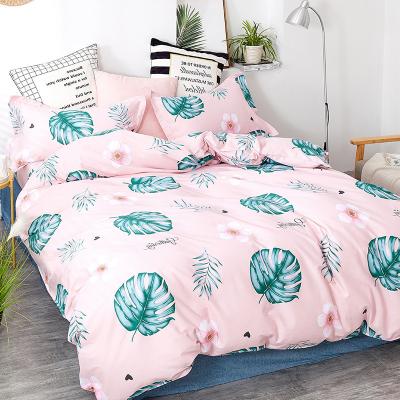 China Anti-Static Wholesale Customized 4 Piece Polyester Sheet Quilt Cover Pillowcase 100% Polyester Bedding for sale