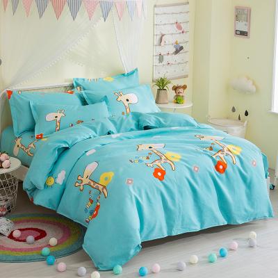 China Anti-Static Home Bedding Set Printed Bedding Set 100% Polyester Brushed Fabric Sheet 4 Piece Set for sale