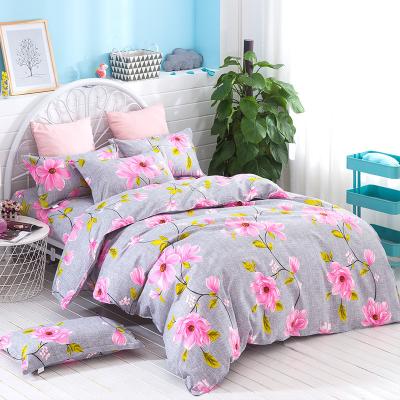 China Home Anti-static 100% Polyester Brushed Fabric Printed Bedding Set Sheet Comforter Cover Bedding Set for sale