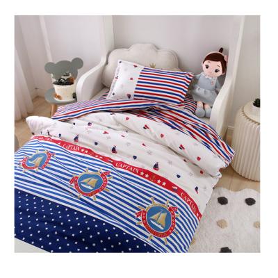 China Navy Anti-static Striped Style Comfortable Children's Bedding Six Piece Set Children's Bedding Three Piece Set Customized for sale