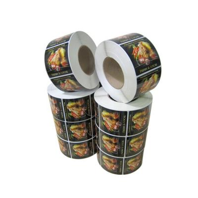 China Factory Supply Waterproof Logo Vinyl Beef Self Adhesive Stickers Printed Meat Packaging Labels for sale