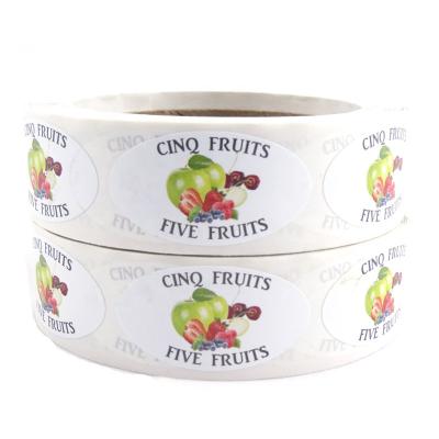 China Removable Custom Printing Adhesive Fruit Labels On Rolls No Residue Removable Paper Fruit Stickers for sale