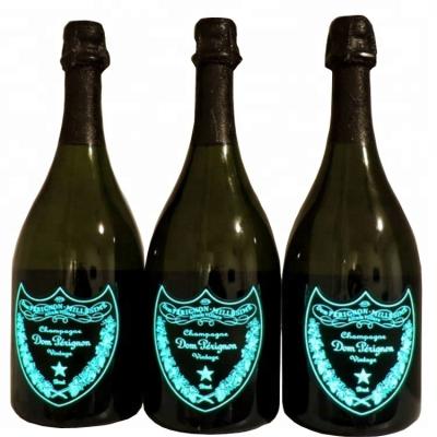 China Waterproof Custom Luminous Label For Champagne Wine Bottles With Battery Led Waterproof EL Wine Label for sale