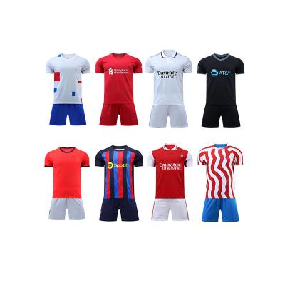 China Quick-Drying Kids Mens Boys Soccer Jerseys Football Sets Kids Soccer Uniforms Short Sleeve Soccer Tracksuit Adult Singlet for sale