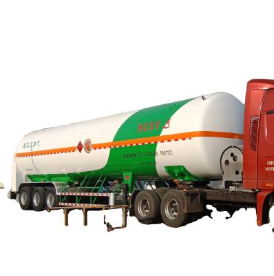 China Truck Trailer 3 Axle, Volume 52.6CBM, RESTRICTION WEIGHT 21.12TON, LNG Tanker Semi Truck Trailer for sale