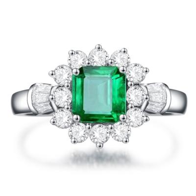 China Vintage Factory Supply Set Crystal Green Velvet Ring Box 7*7 Direct High Carbon Drill Rings for sale