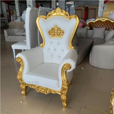 China EUROPEAN Luxury Back King Throne Hotel Wedding Party High Top Royal Sofa Chair For Rental for sale