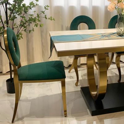 China (Other) Mirror Glass Top Stainless Steel Adjustable Single Leg Tempered Gold Dining Table For Home for sale